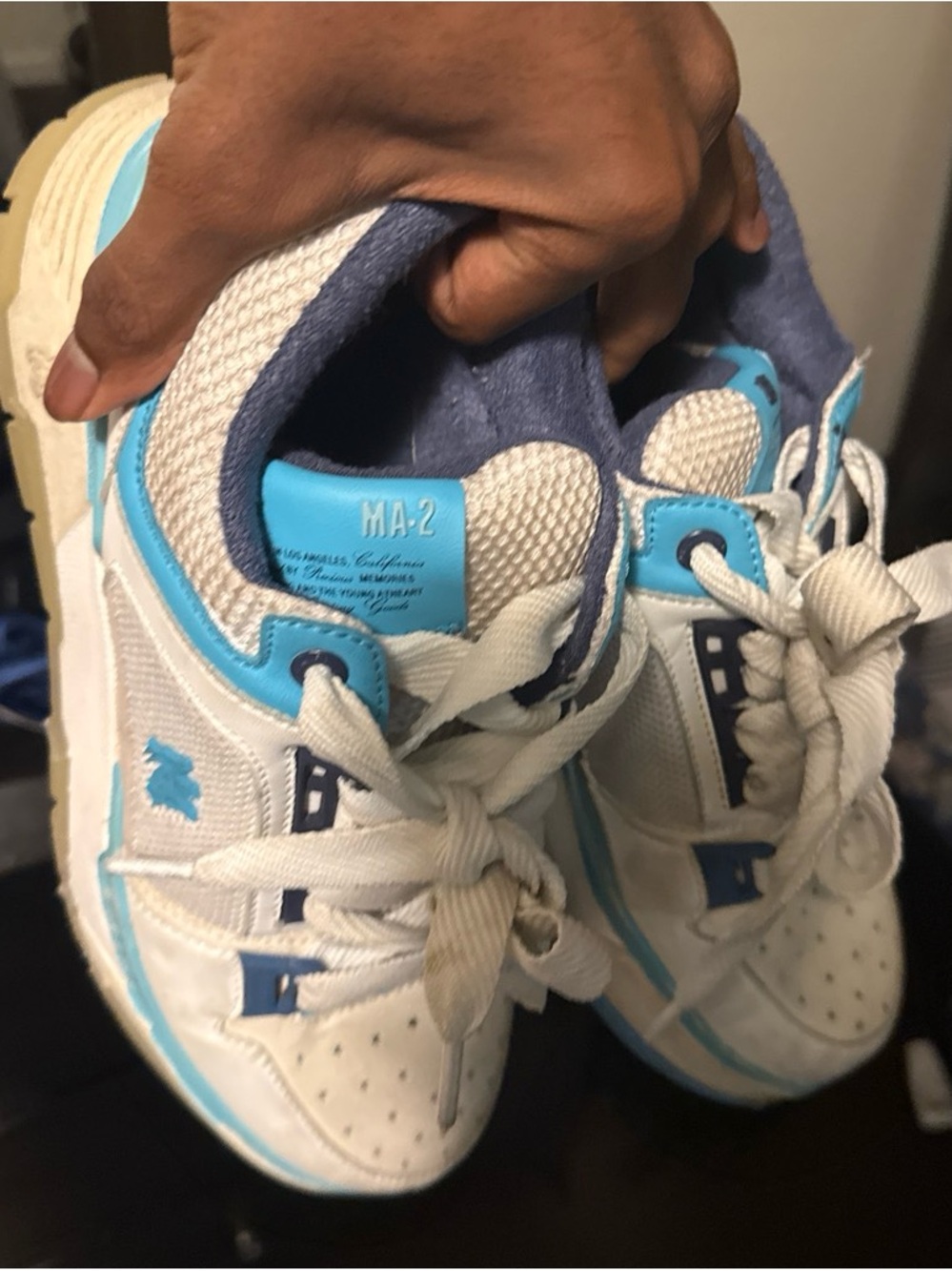 AMIRI White and Light Blue Kids Sneakers